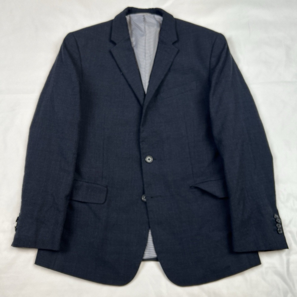 Banana Republic Blazer Mens 40S Blue Marzotto Wool Blend Stretch 2-Button Lined